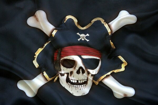 Bandiera pirata con Jolly Roger