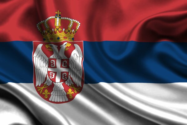 Imagen de la bandera Serbia que fluye