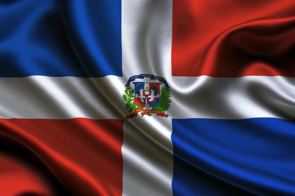 Флаг Доминиканская республика синей красный белый