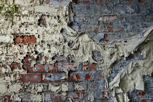 A brick wall. Old age, destruction