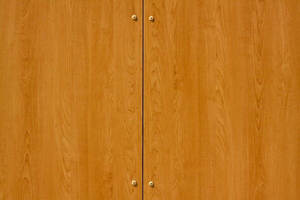 Polished wooden cabinet doors