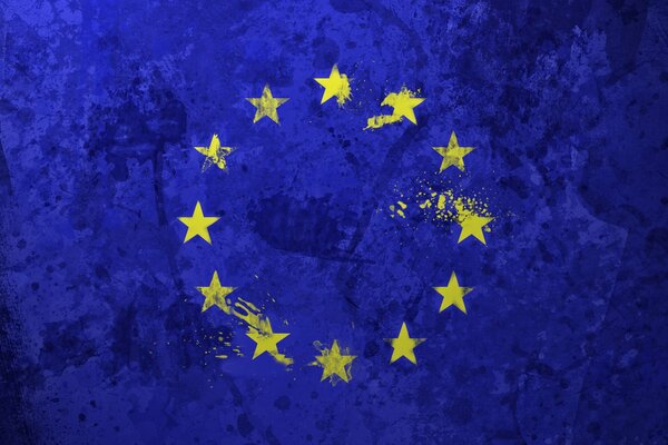 Bandiera dell Unione Europea raffigurata