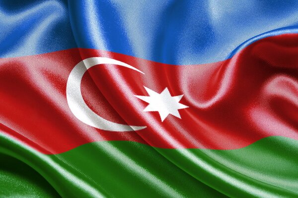 Crumpled textural flag of Azerbaijan