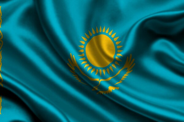 Flaga państw. flaga Kazachstanu