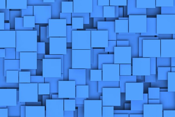 La stratificazione di quadrati di diverse dimensioni in blu crea un immagine insolita