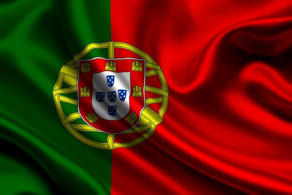 La bandera roja y verde muestra el escudo de Portugal