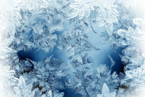 Ice patterns on the window