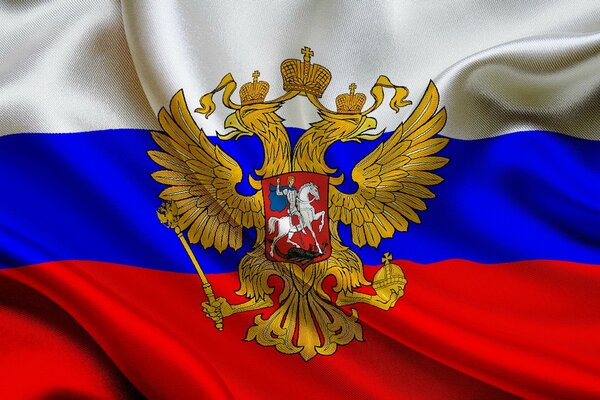 Tricolor ruso con el escudo de armas de dos cabezas