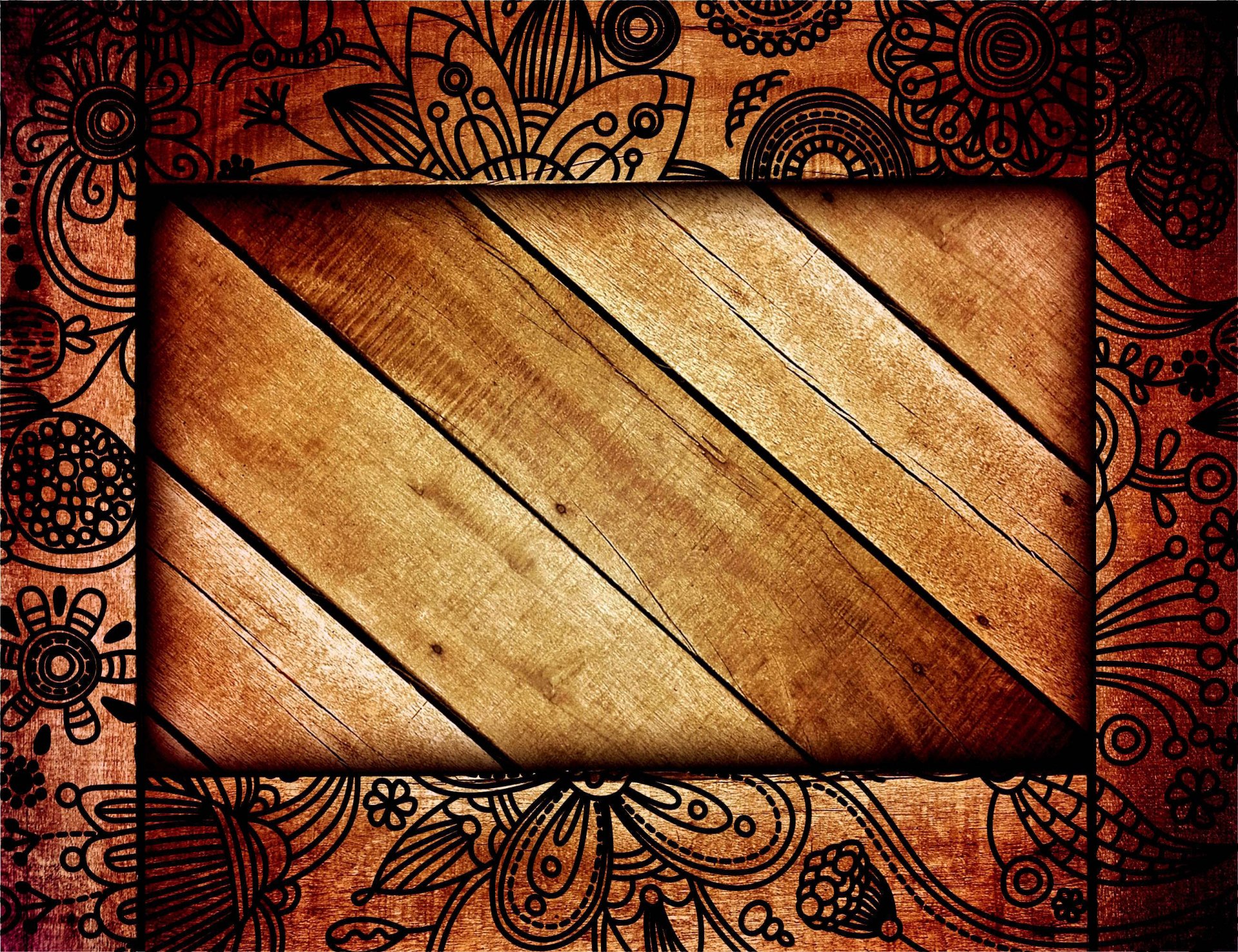 texture fond bois cadre motifs fleurs pétales