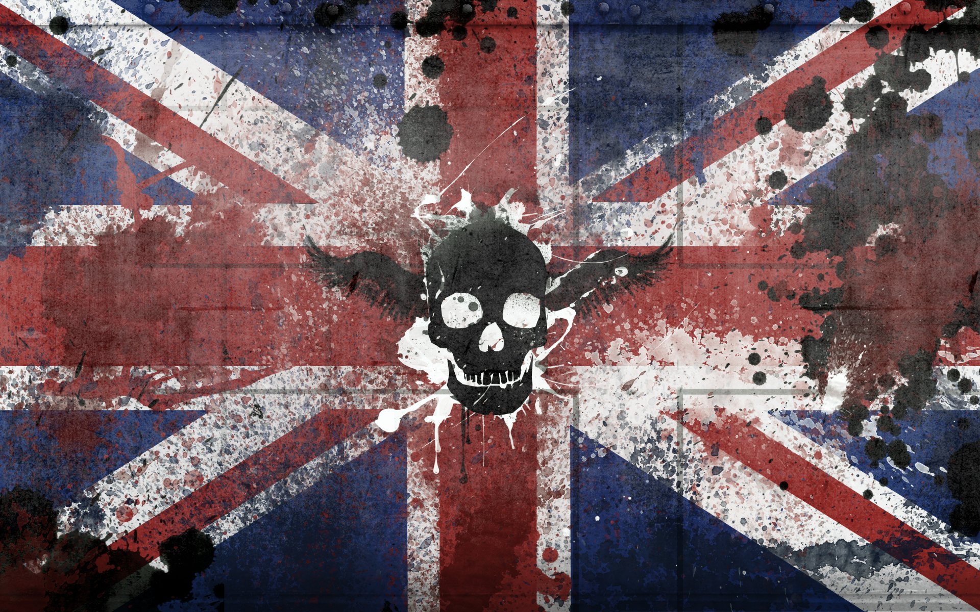 royaume-uni drapeau crâne peinture