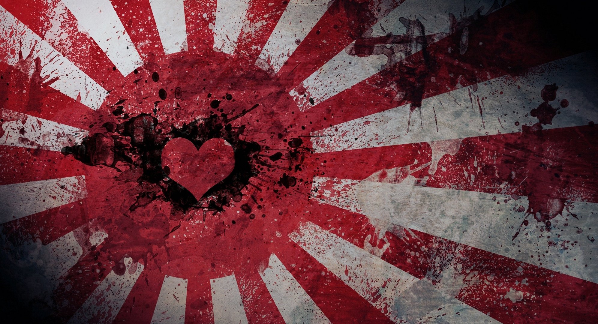 japan love hearth heart flag