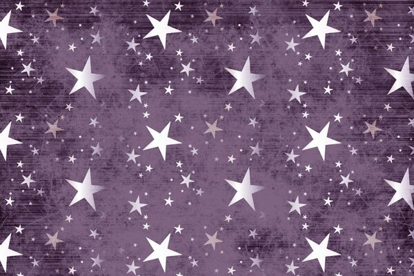 Silver stars on a lilac background