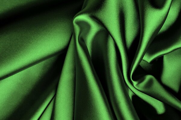 Dark green silk, fabric folds