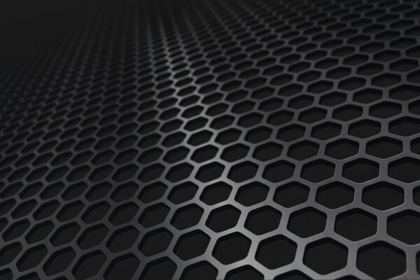 Mesh structure of gray hexagons