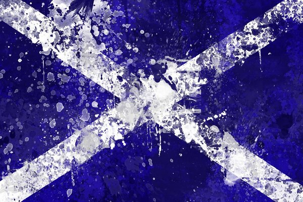 Scotland s flag splashes of paint