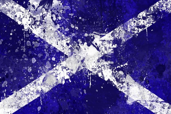 Флаг Шотландии брызги краски