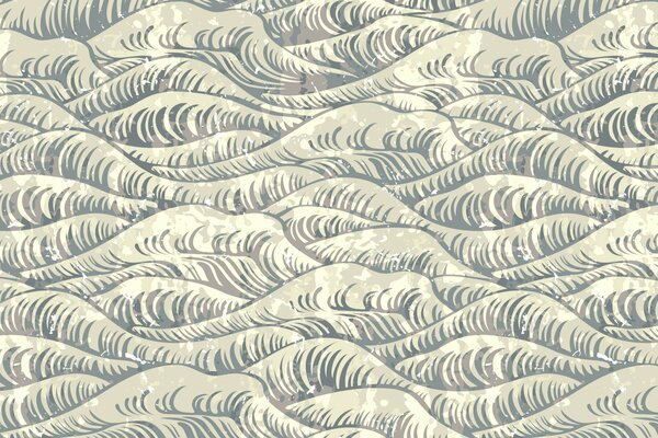 La textura del mar con sus olas en tonos blanco y gris