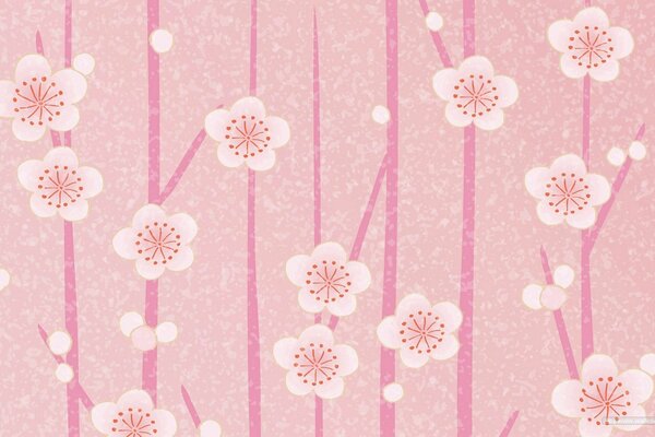 Fond d écran sous la forme de fleurs roses
