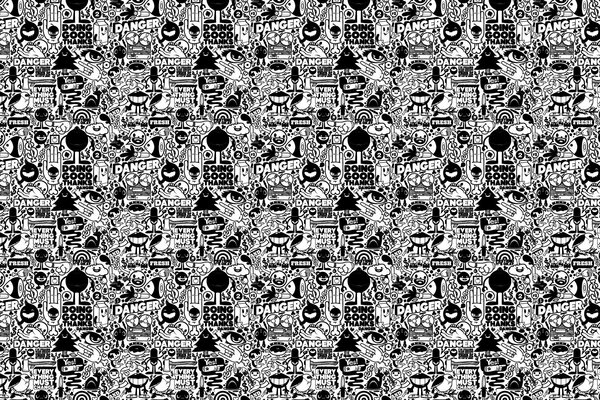 Image en noir et blanc avec de petits dessins