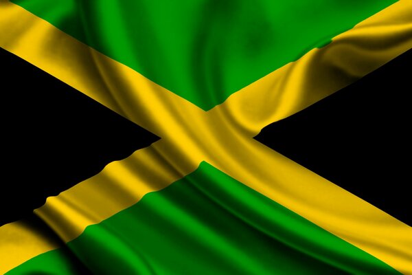 Drapeau de la Jamaïque noir jaune vert