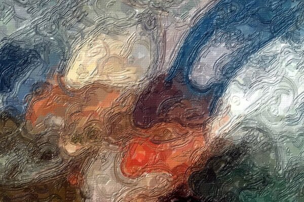 Computer drawing with the texture of oil paints