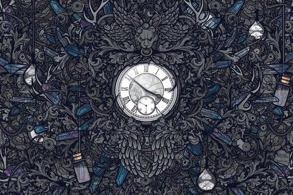 Vintage Uhr auf grauem Hintergrund
