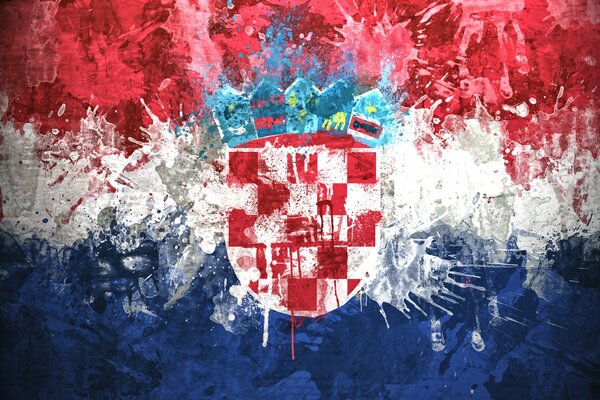 Flagge und Wappen der Republik Kroatien