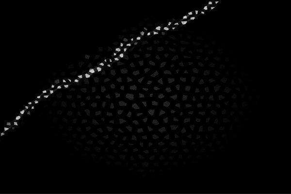 Nella penombra, una linea bianca sotto forma di un motivo