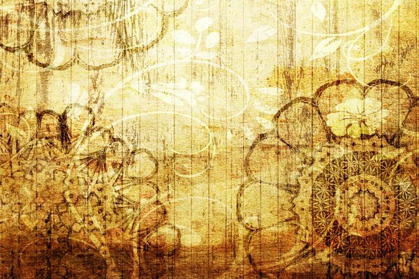 Muster auf gelbem und braunem Hintergrund
