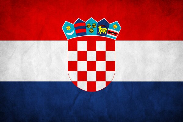 Bandera de la República de Croacia en tonos azul y rojo