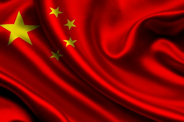 Bandiera della Cina stelle gialle su sfondo rosso