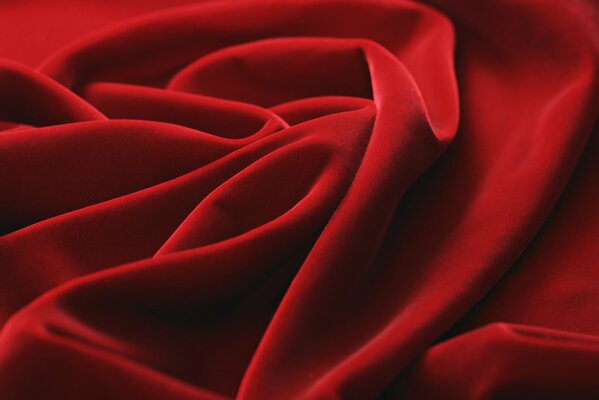 Plis en relief de tissu de toile rouge