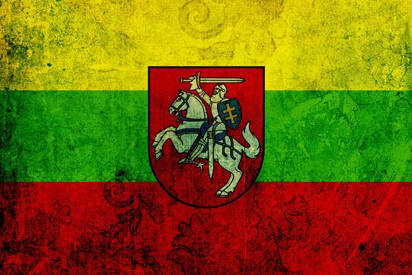 Флаг с гербом литовской республики