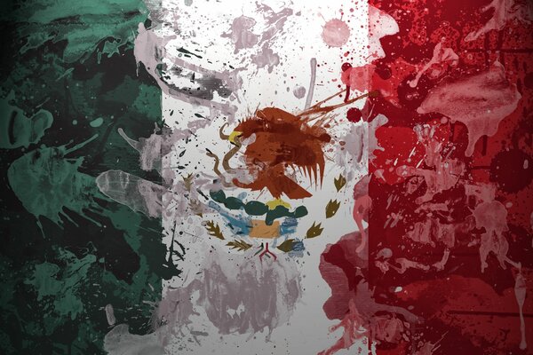 Abstrait drapeau mexicain peint