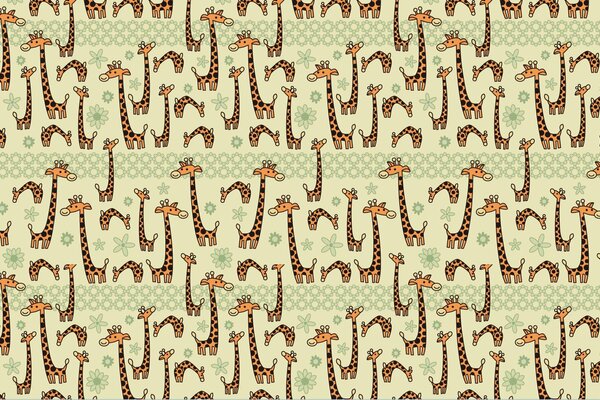 Beige Textur mit Giraffen. Humor