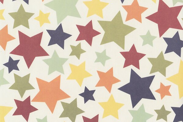 Stars of different sizes on a white background