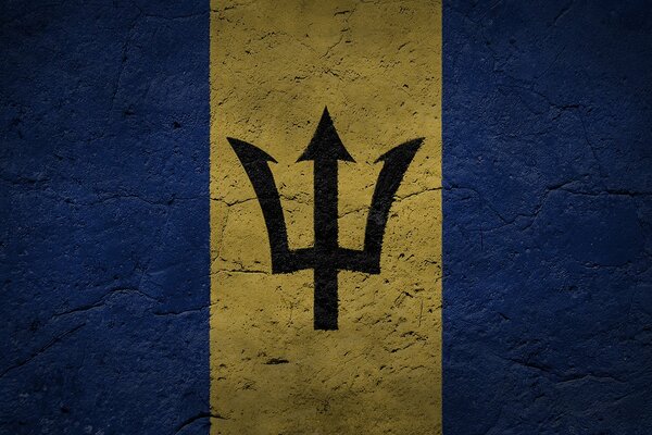 Bandera de Barbados, un estado en el Caribe