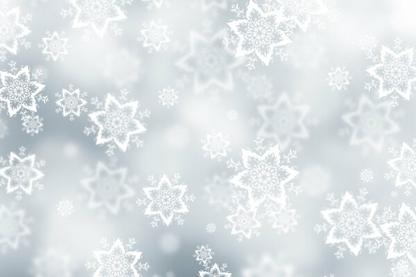 Snowflake patterns on a gray background