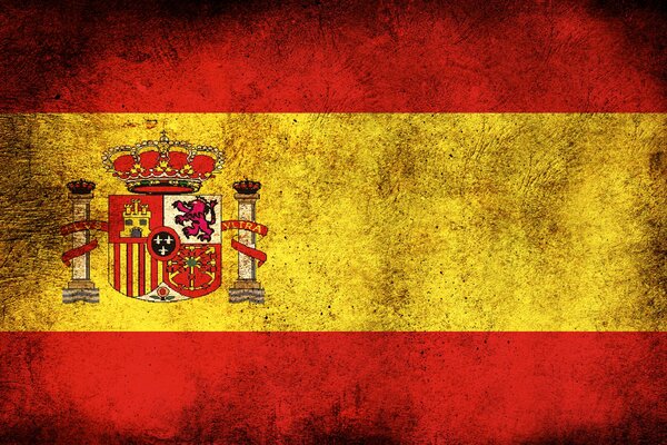 The shabby dirty flag of Spain