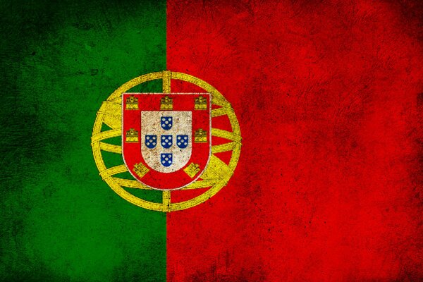 Eine fantasievoll gealterte Flagge Portugals