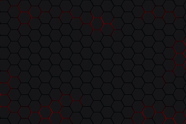 Maille noire rouge avec des hexagones