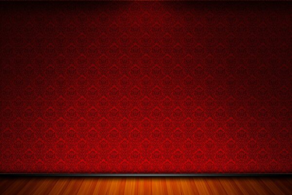 Wall and floor in red tones