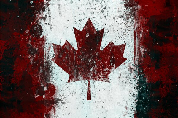 Die kanadische Flagge. Ahornblatt-Symbol