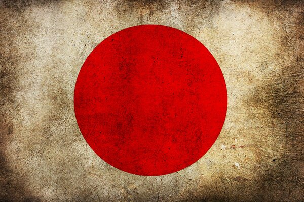Bandiera dipinta scheggiata del Giappone