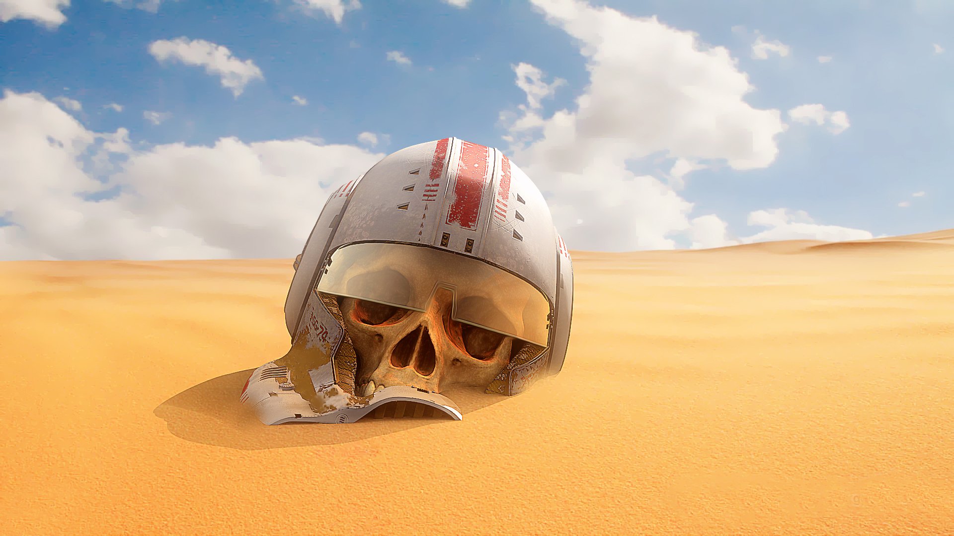 star wars schädel helm sand wüste