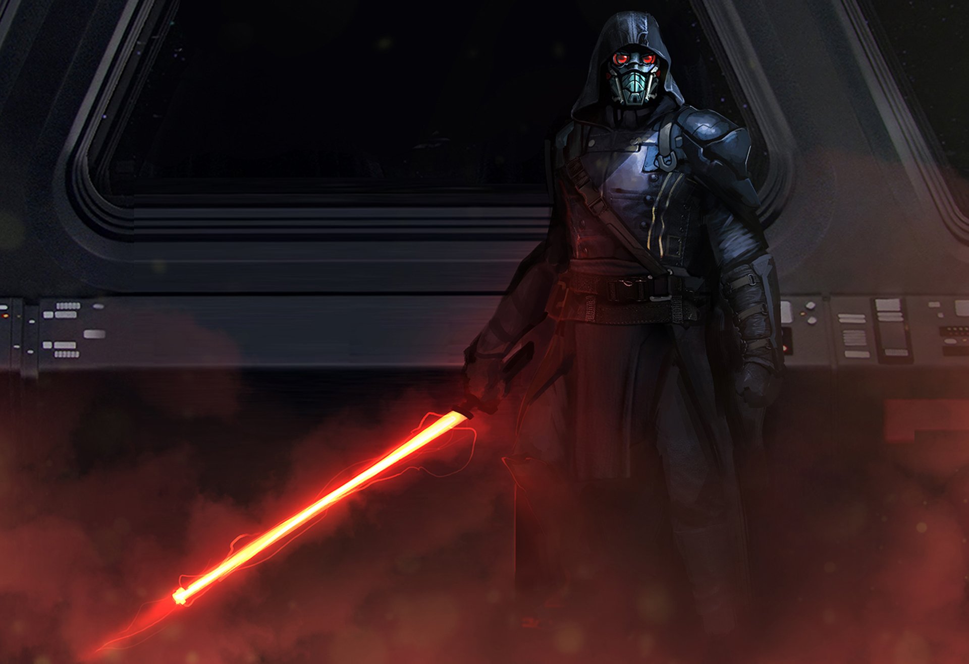 darth vader luminoso star wars sith fan art