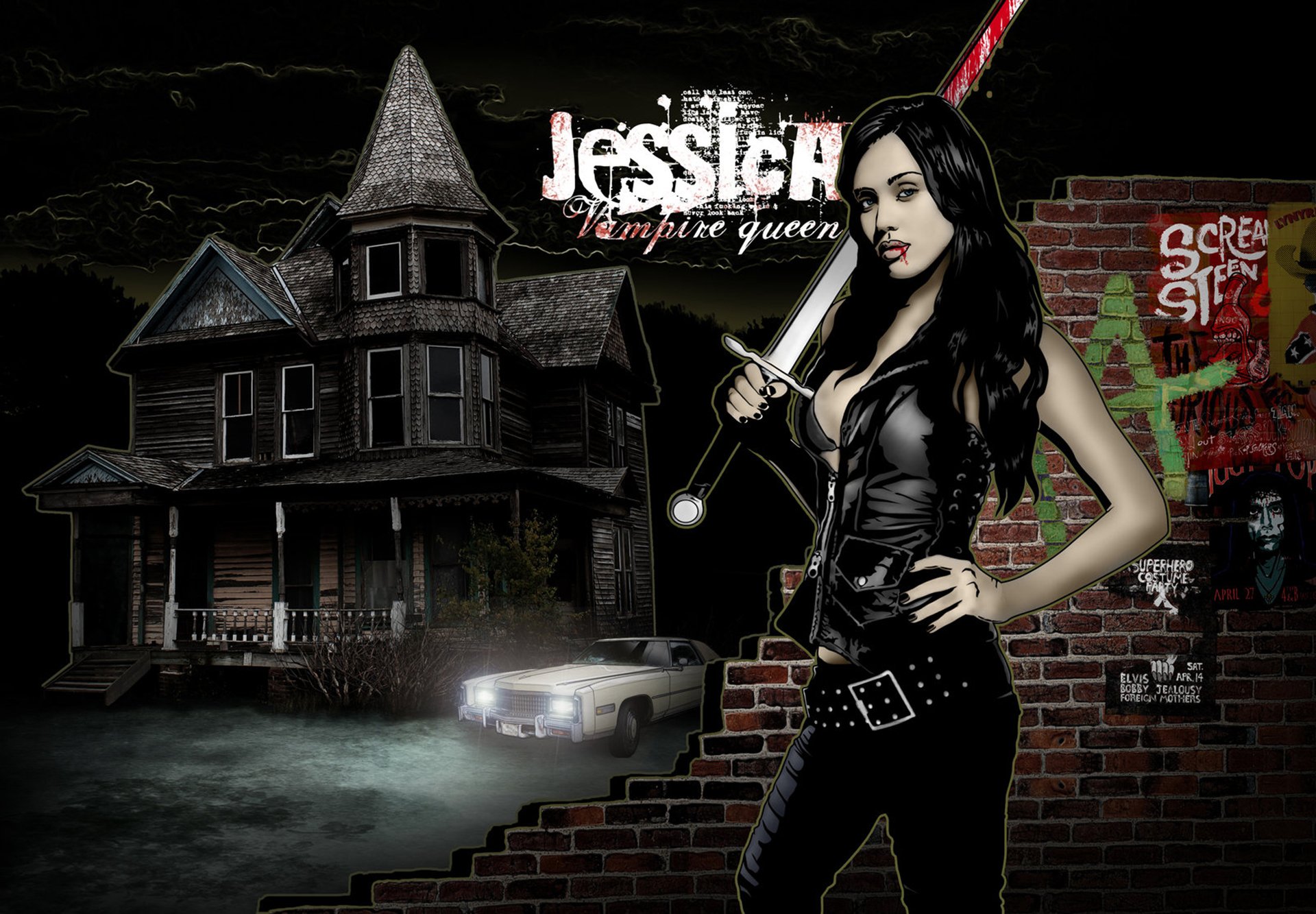 jessica alba art vampire vampire queen sword