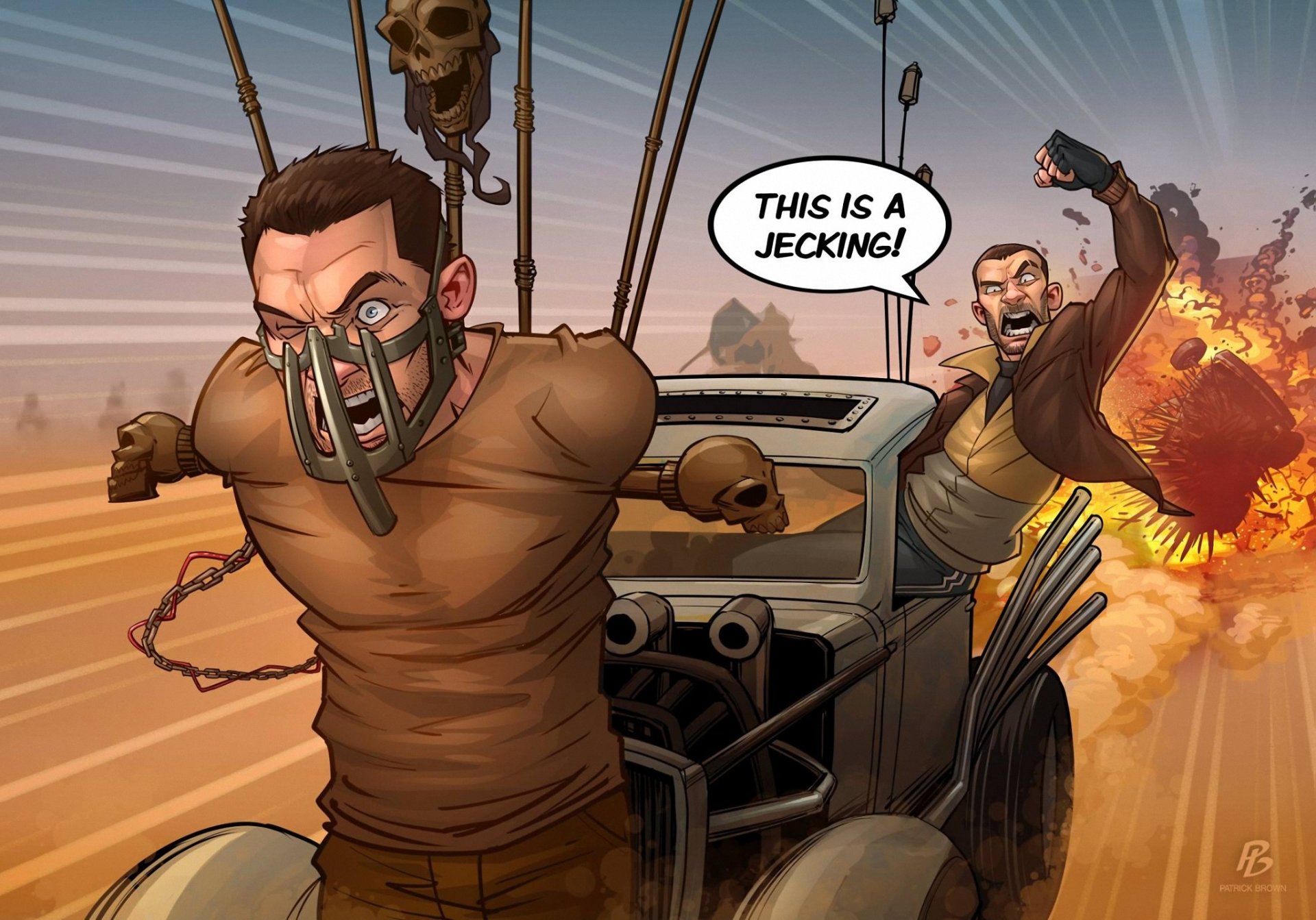 nico bellic auto art grand theft auto gta mad max crossover patrickbrown patrick brown