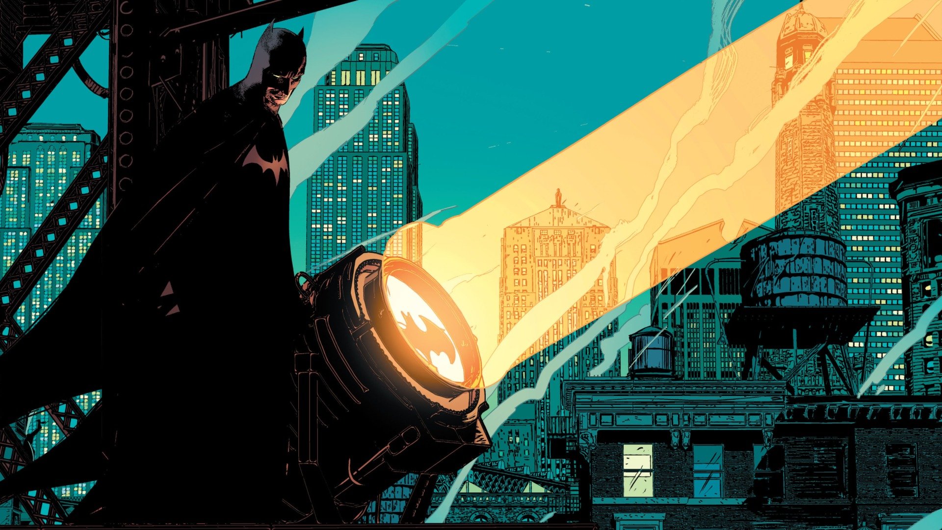 dc comics batman maisons signal lumière