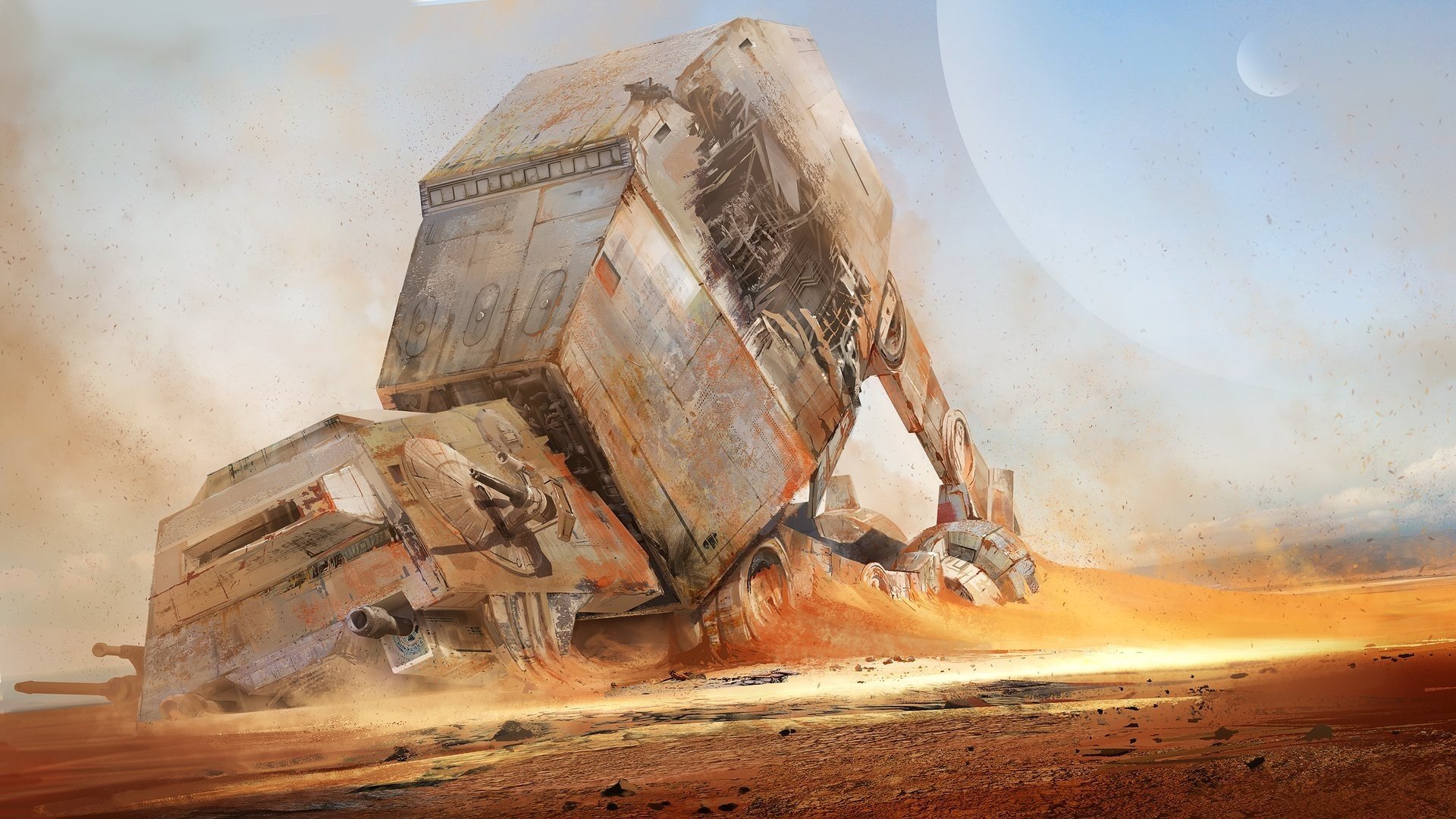 star wars robot planeta desierto ruinas